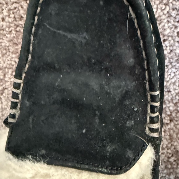 UGG Black Suede Shoes with Cream Shearling - Picture 6 of 10